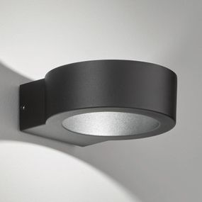 FISCHER & HONSEL Vonkajšie nástenné LED Torres, okrúhle, čierna, kov, akryl, 5W, L: 14.8 cm, K: 4.5cm