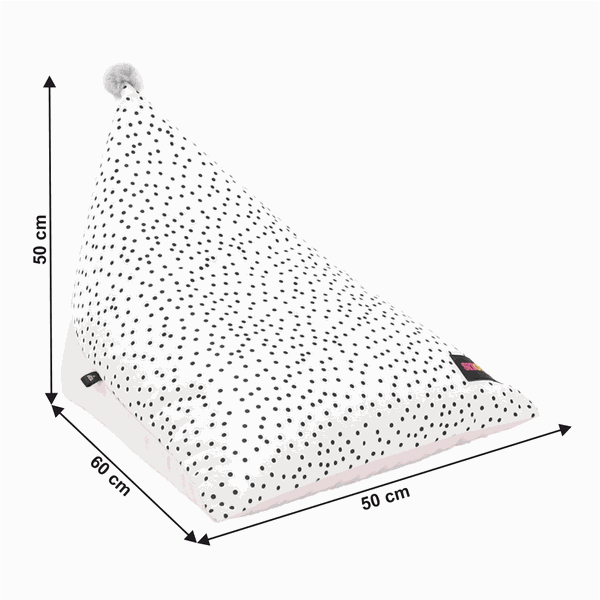 Sedací vak, biela/ružová/sivá, POMPOM