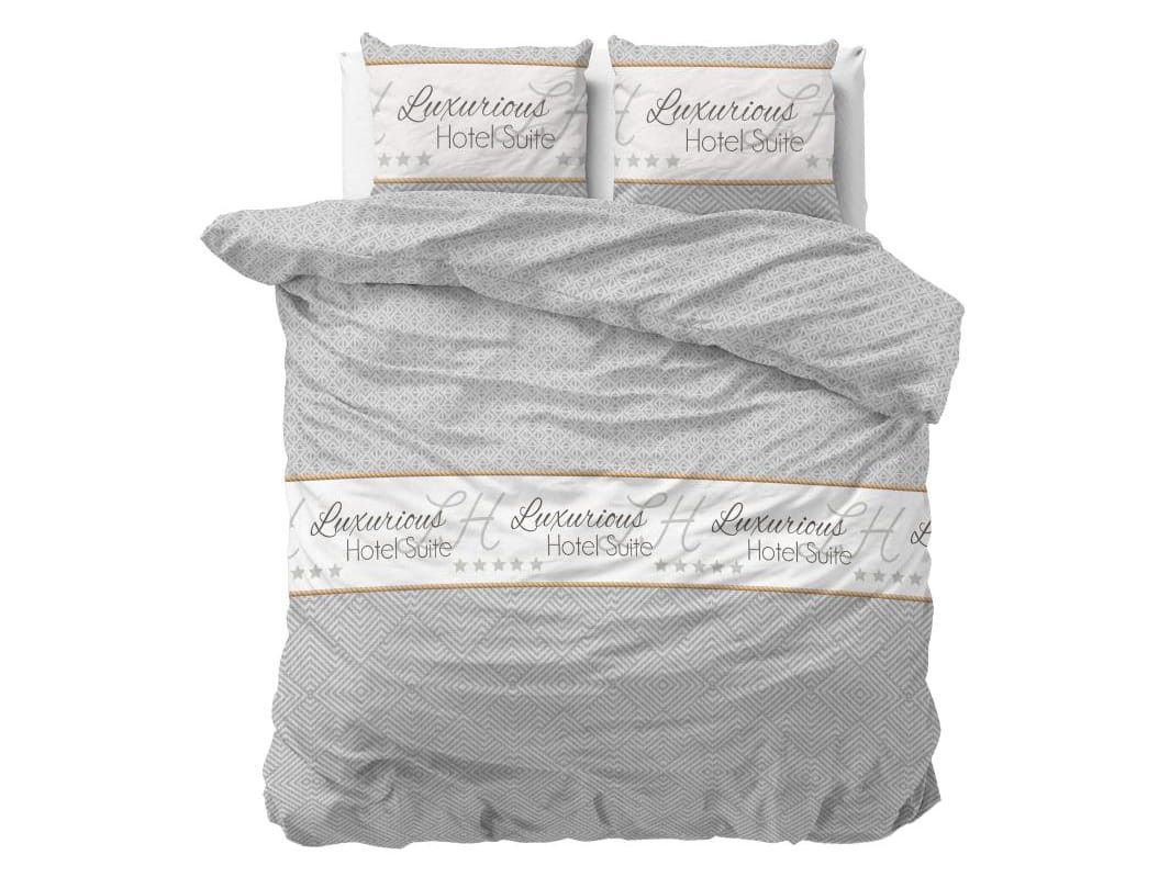 DomTextilu Elegantné bielo sivé vzorované posteľné obliečky z kolekcie LUXURIOUS LIFE 200 x 220 cm 36982