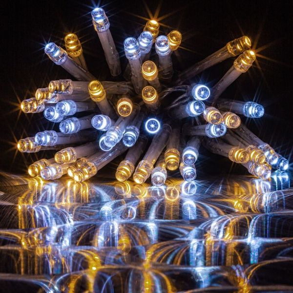 VOLTRONIC Vianočná reťaz 20m, 200 LED, teplá a studená biela