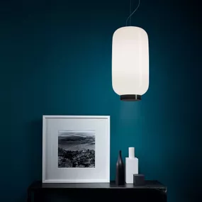 Foscarini Chouchin Reverse 2 E27LED čierna/grafit, Kuchyňa, fúkané sklo, E27, 21W, K: 43cm