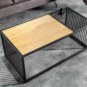 Dizajnový konferenčný stolík Haines 100 cm vzor divý dub