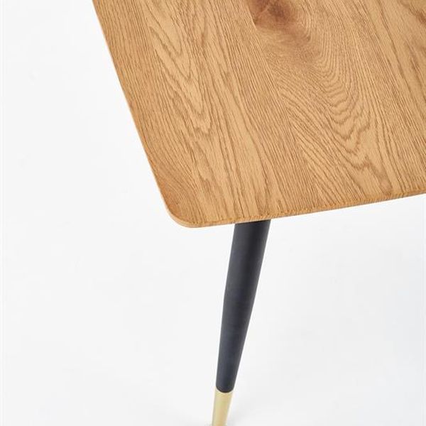 Halmar TRIPOLIS stôl, doska - dub zlatý, nohy - čierna