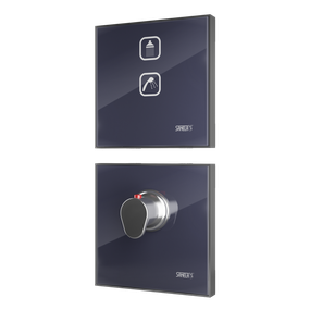 Sanela - Elektronické dotykové ovládanie sprchy s termostatickým ventilom, farba tmavo šedá REF 7016, podsvietenie biele, 24 V DC