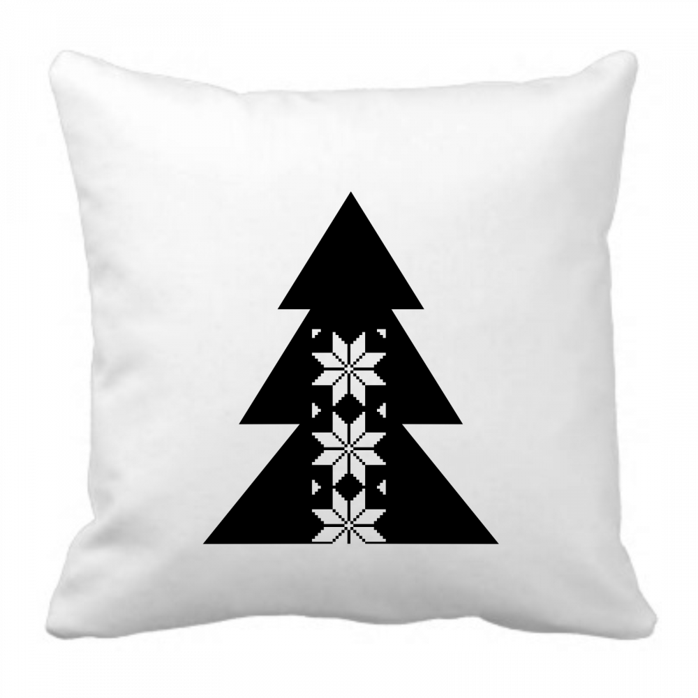 Pieris design Vianočný vankúšik - škandinávske hviezdy čierna