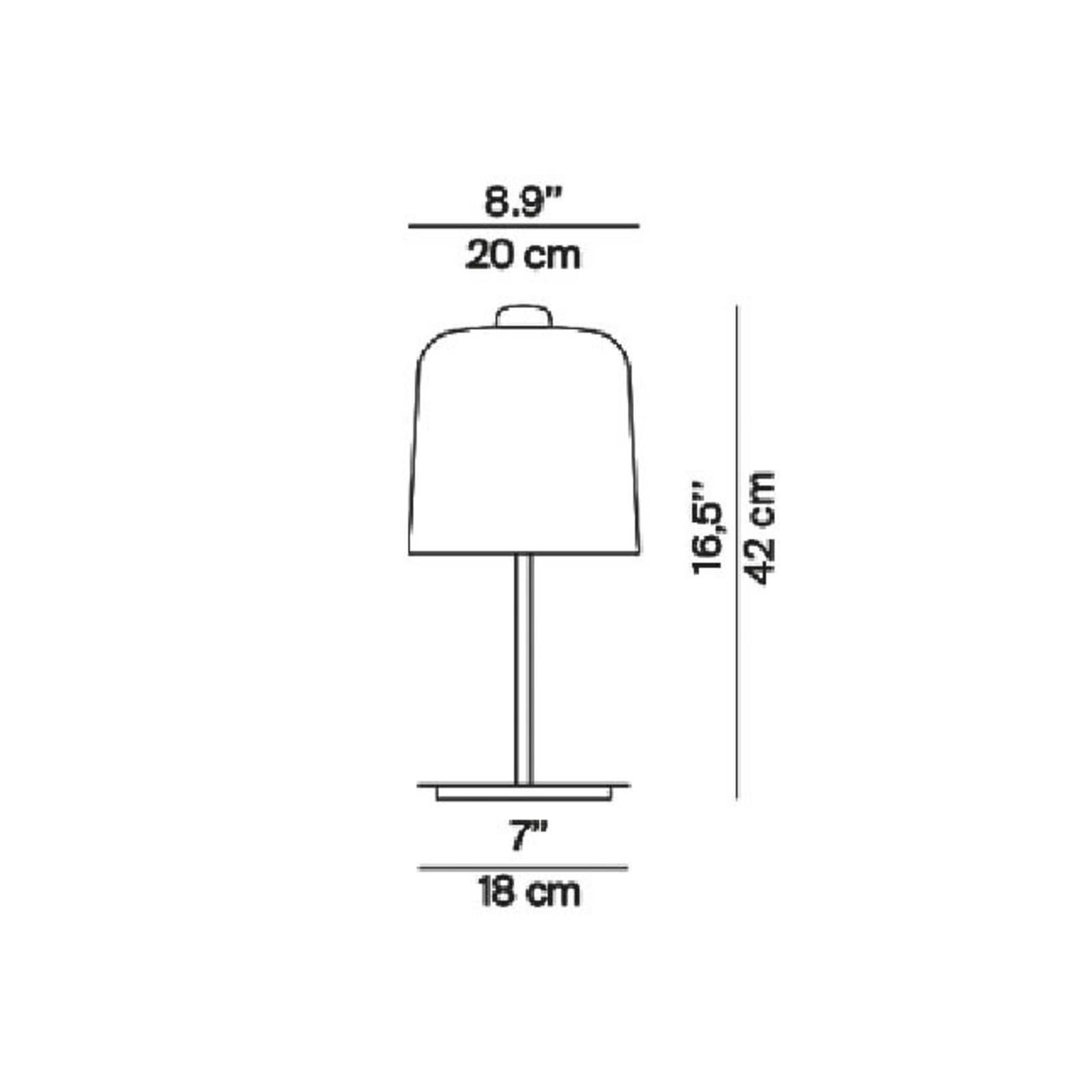 Luceplan Zile stolová lampa biela matná výška 42cm, Obývacia izba / jedáleň, oceľ, bioplast (PLA), E27, K: 42cm