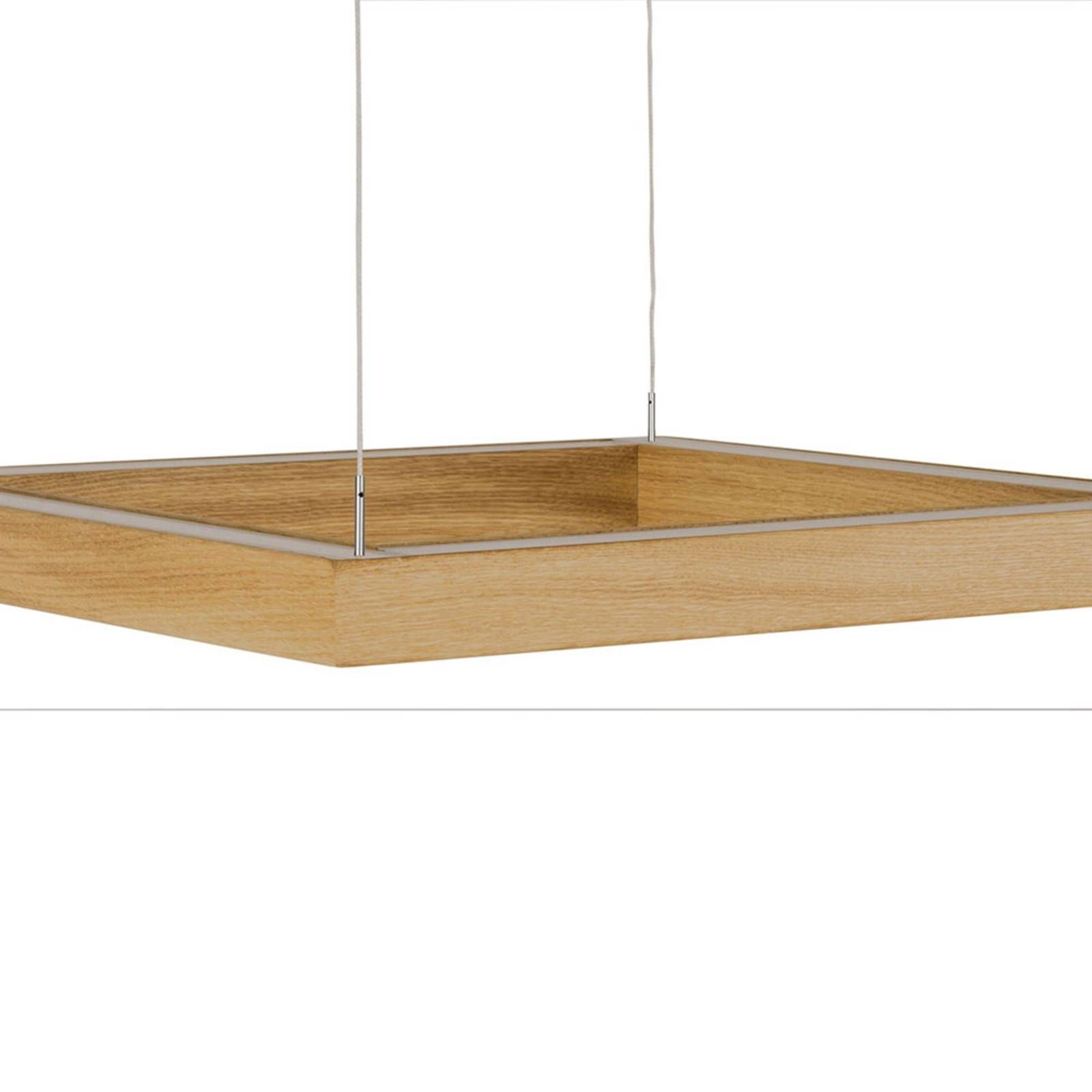 HerzBlut Leonora stropné LED svietidlo olejovaný, Obývacia izba / jedáleň, masívne drevo, kov, plast, 37.6W, P: 50 cm, L: 50 cm