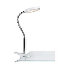 Biela stolová LED lampa so štipcom Markslöjd Flex
