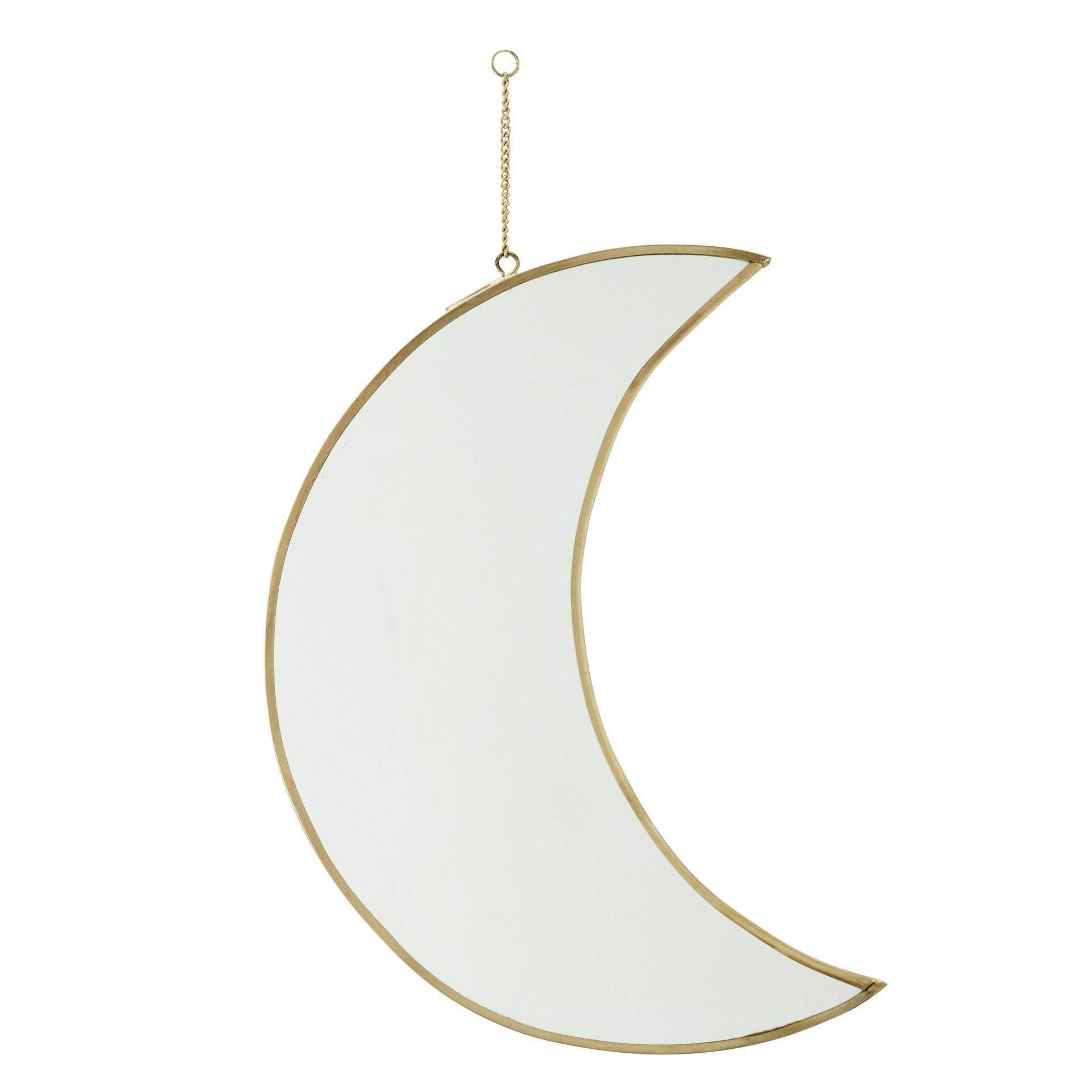 MADAM STOLTZ Závesné zrkadlo Moon Brass