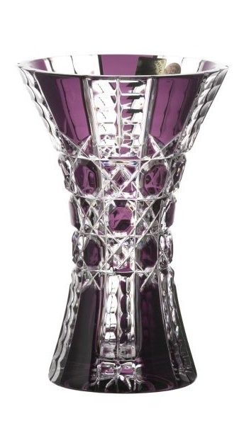 Krištáľová váza Octagon, farba fialová, výška 155 mm