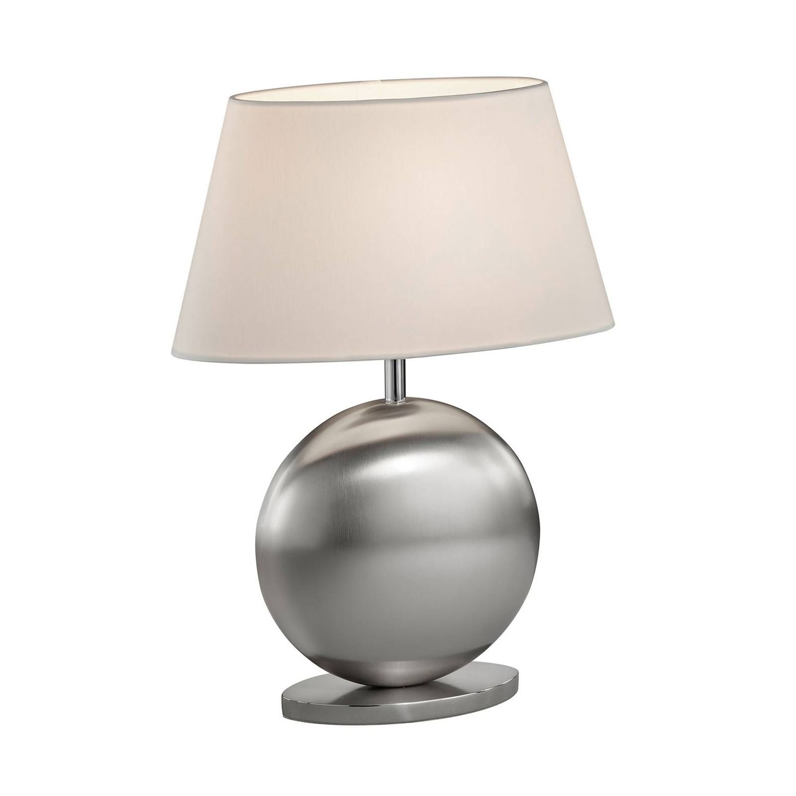 BANKAMP Asolo stolná lampa biela/nikel výška 41 cm, Obývacia izba / jedáleň, chintz, hliník, E14, 60W, P: 28 cm, L: 14 cm, K: 41cm