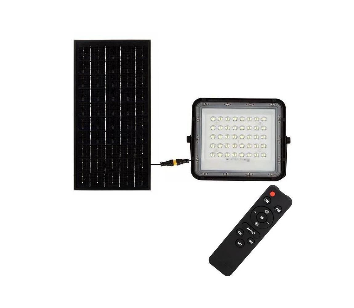 LED Vonkajší solárny reflektor LED/10W/3,2V IP65 6400K čierna + DO