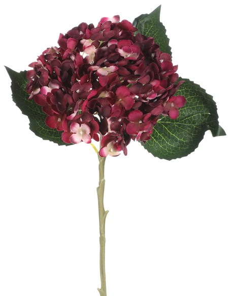 Umelá kvetina Hortenzia 50 cm, bordó