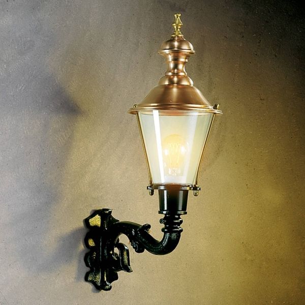 K.S. Verlichting Klasické vonkajšie nástenné svietidlo Hoorn zelené, hliník, meď, plexisklo, E27, 60W, K: 55cm