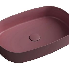 ISVEA - INFINITY OVAL keramické umývadlo na dosku, 55x36cm, matná Maroon Red 10NF65055-2R