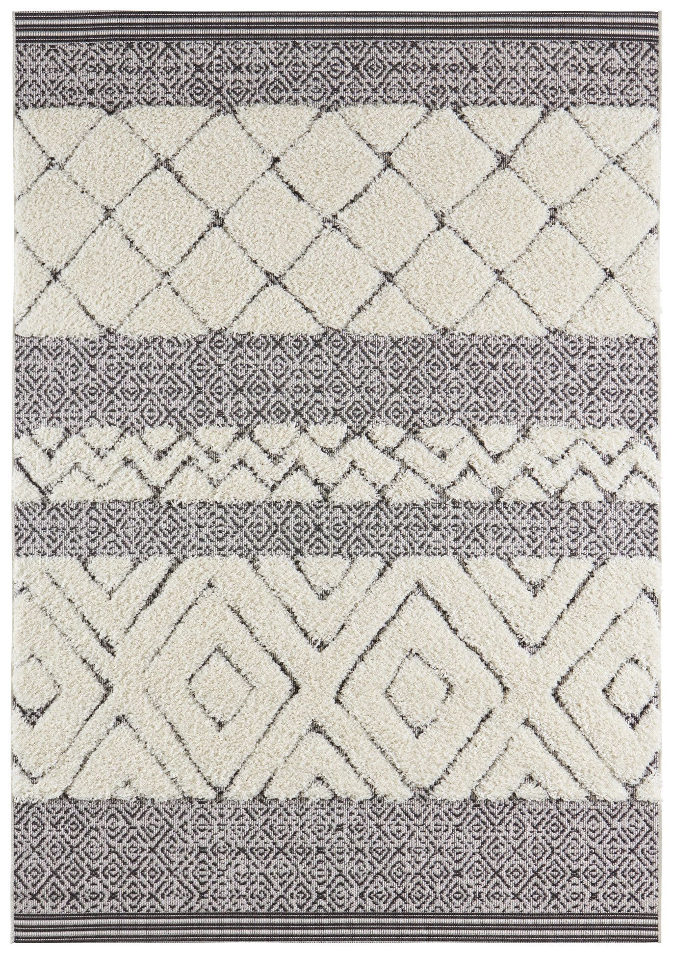 Mint Rugs - Hanse Home koberce Kusový koberec Handira 103906 Black / Cream - 80x200 cm