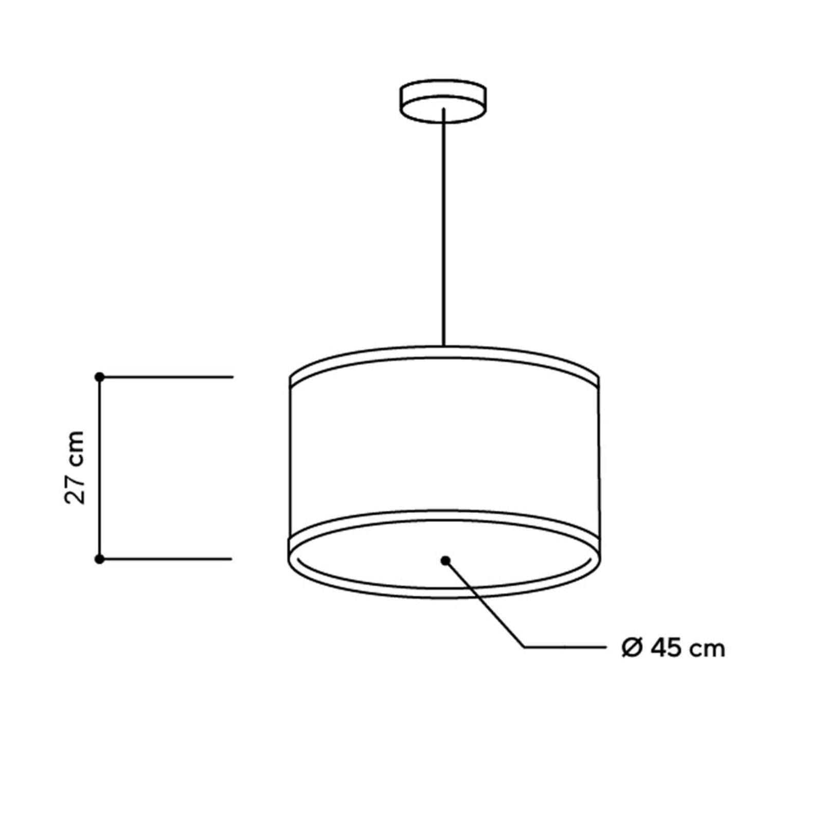 Almut von Wildheim ALMUT 2610 závesná lampa Ø 45cm seno/modré nevädze, Obývacia izba / jedáleň, dubové drevo, seno s modrými nevädzami, E27, 52W, K: 27cm