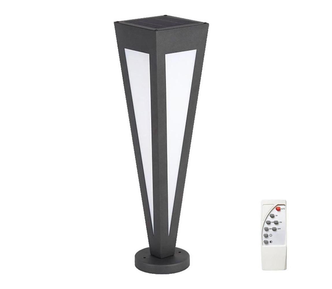 LED Solárna lampa LED/2W/3,7V IP65 3000K čierna