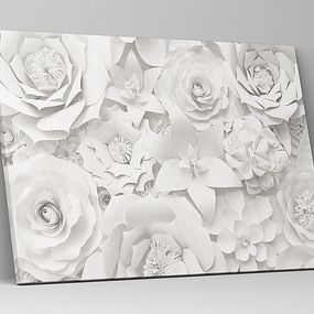 Obraz 3d biele kvety 1482
