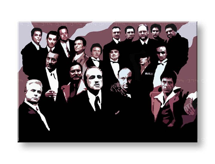 Ručne maľovaný POP Art obraz The MAFIA Family