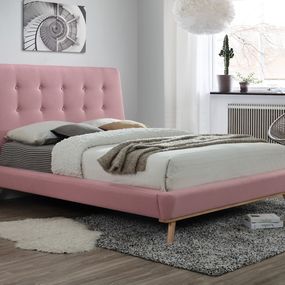Manželská posteľ 160 cm Dona (ružová) (s roštom)