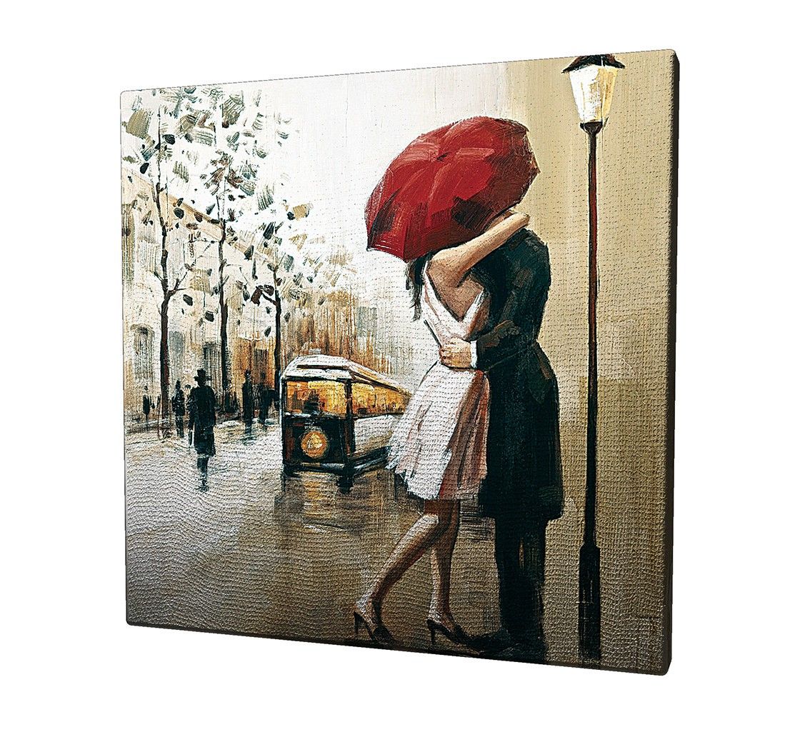 Obraz na plátne Red umbrella kiss KC042 45x45 cm