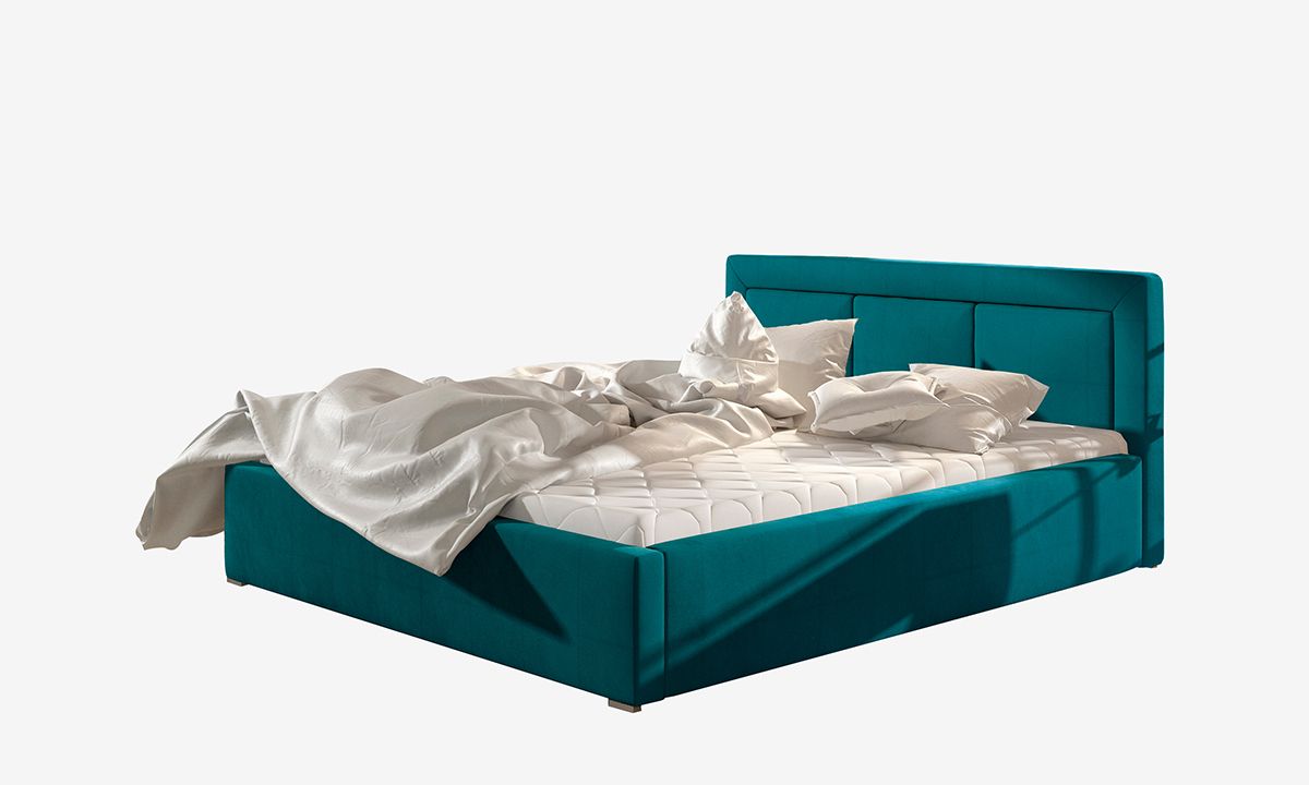 Čalúnená manželská posteľ s roštom Branco 180 - tyrkysová