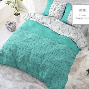 DomTextilu Moderné posteľné obliečky so vzormi v tyrkysovo sivej farbe 220 x 240 cm  Tyrkysová 18204