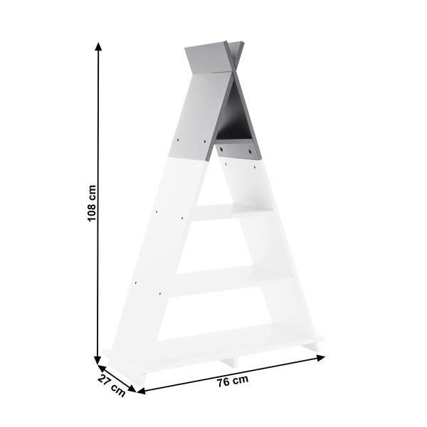 Tempo Kondela Detský policový regál, biela/sivá, BARNIE