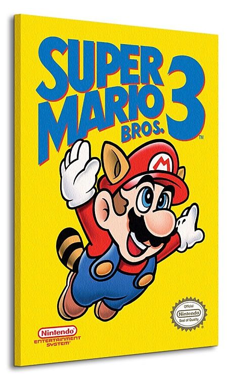 Super Mario Bros. 3 (NES Cover) - Obraz na płótnie WDC96248