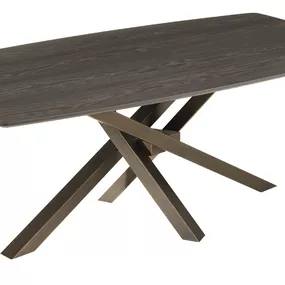 RIFLESSI - Stôl SHANGAI s oválnou drevenou doskou (30 mm)