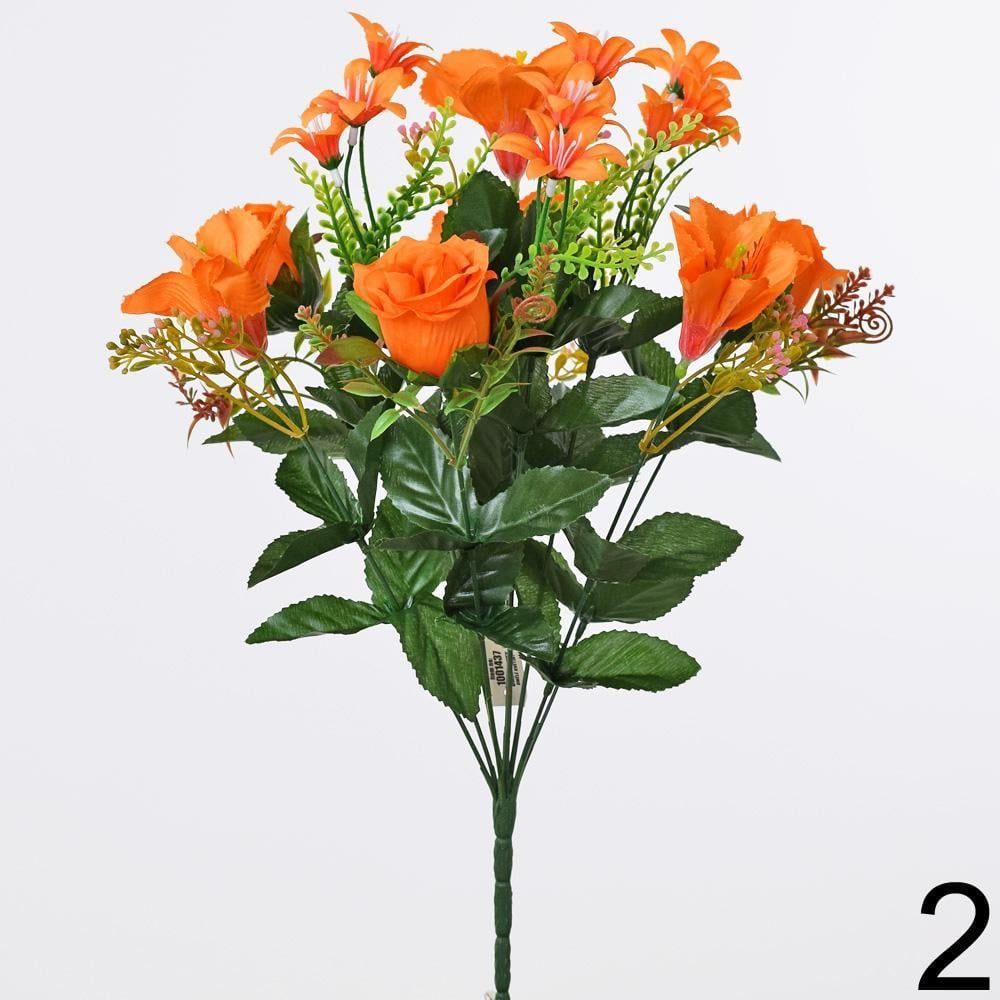 Kytica ruža + ľalia 43cm oranžová 1001437O