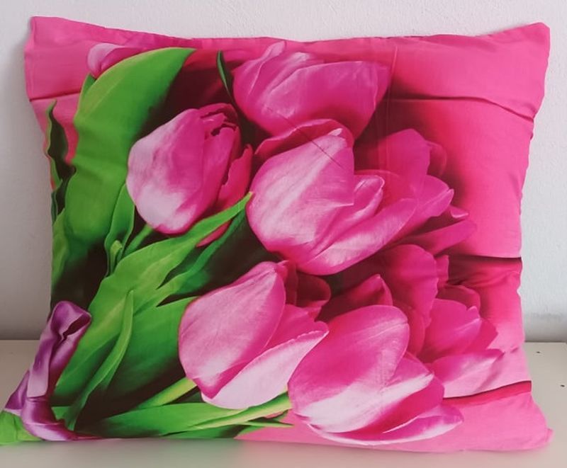 Obliečka na vankúš 70x80 TULIPÁNY ružové