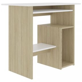 Počítačový stôl 80x45 cm Dekorhome Dub sonoma / biela