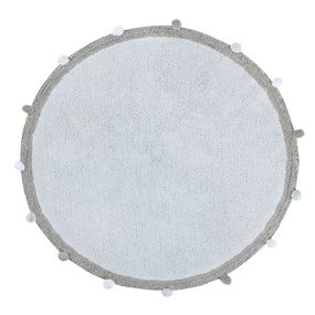 Lorena Canals koberce Ručne tkaný kusový koberec Bubbly Soft Blue - 120x120 (priemer) kruh cm