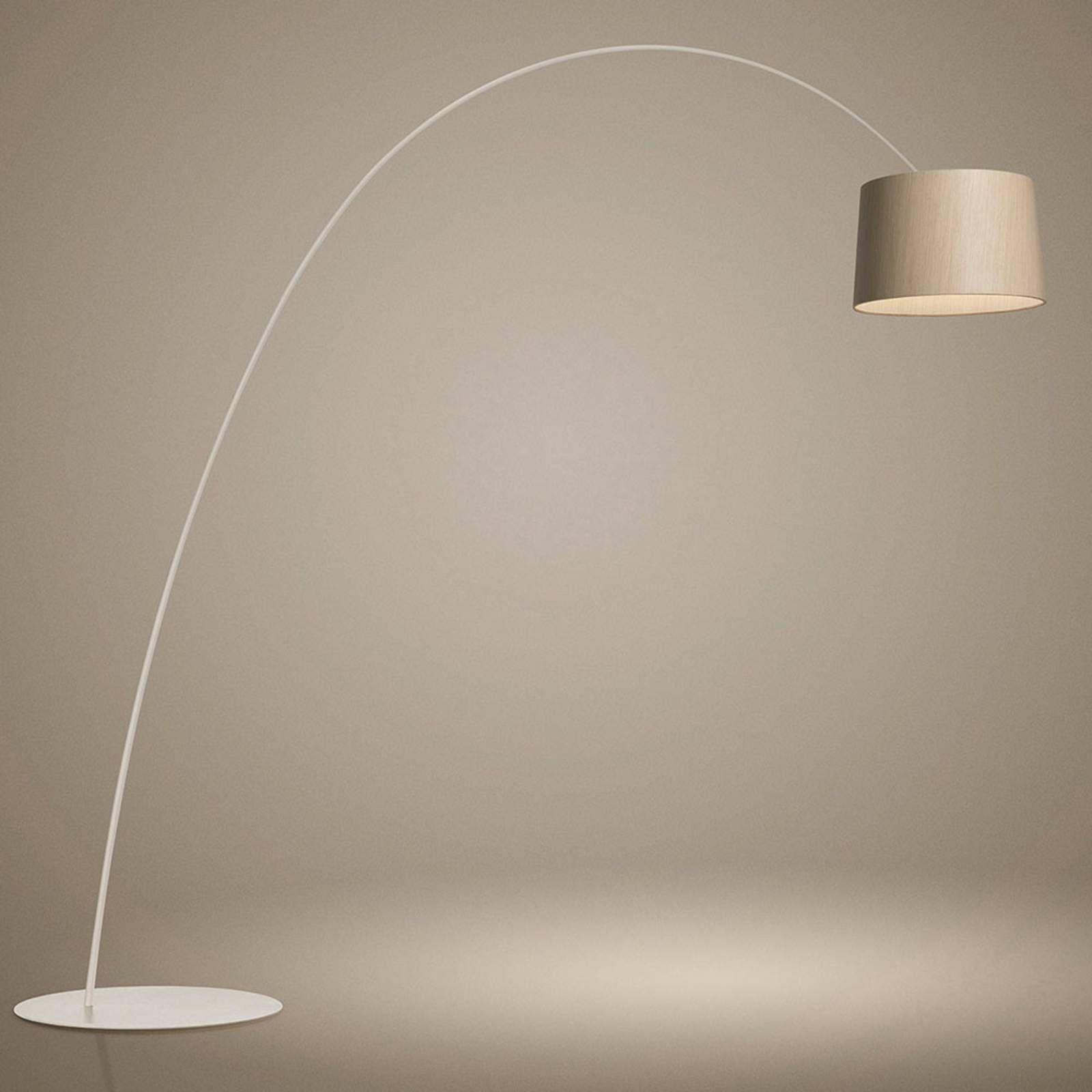 Foscarini Twiggy Wood MyLight stojaca lampa greige, Obývacia izba / jedáleň, bielené javorové drevo, sklenené vlákno kompozitný materiál, plast, hliník, 28W, K: 223.5cm