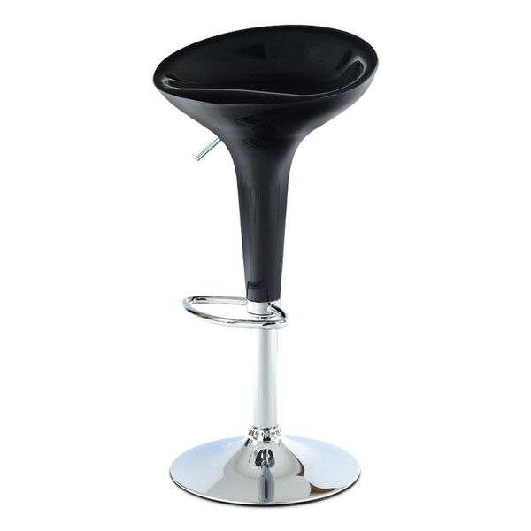 Autronic -  Barová stolička AUB-9002 BK, plast čierny/chróm