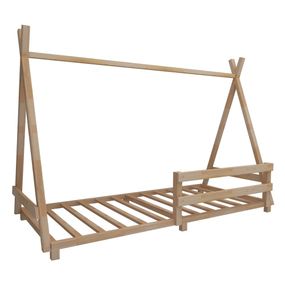 Domčeková detská posteľ zo smrekového dreva 90x200 cm v prírodnej farbe Panda – Kalune Design