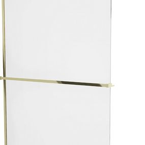 MEXEN/S - KIOTO Sprchová zástena WALK-IN s poličkou a držiakom uterákov 80 x 200 cm, transparent 8 mm, zlatá 800-080-121-50-00