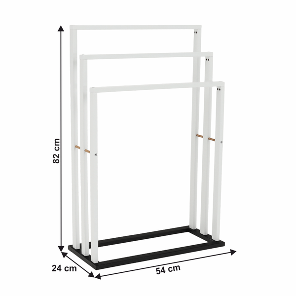 Stojan na uteráky, biela/čierna, KOMO NEW