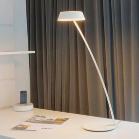 Oligo OLIGO Glance stolná LED zakrivená biela matná, Obývacia izba / jedáleň, kov, akryl, 24.5W, K: 77.5cm