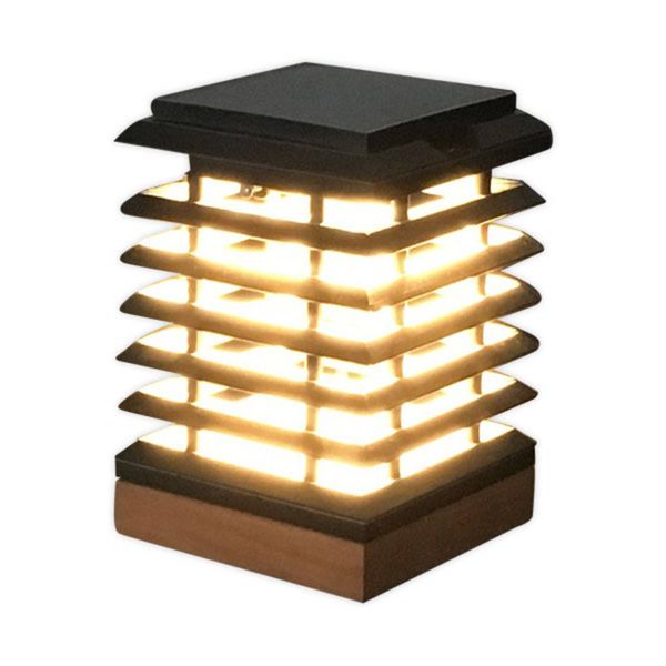 Les Jardins Solárna stolná LED lampa Tekura z teakového dreva, teak, vysokotlakový laminát (HPL), 2W, P: 15 cm, L: 15 cm, K: 21cm