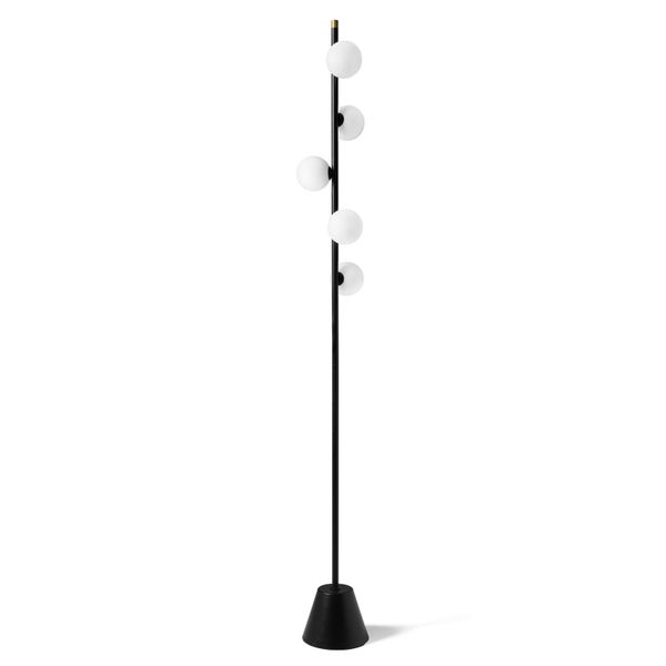 miloox by Sforzin Stojaca lampa Pomì s sklenenými guľami, stmievačom, Obývacia izba / jedáleň, kov, sklo, G9, 40W, K: 170cm