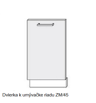 ArtExt Kuchynská linka Brerra - mat Kuchyňa: Dvierka k umývačke riadu ZM/45 / 45cm