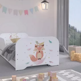 DomTextilu Brilantná detská posteľ 140 x 70 cm s rozkošnou líškou  Biela 46362