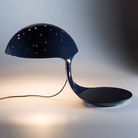 Martinelli Luce Cobra Scorpius stolná lampa, modrá, Obývacia izba / jedáleň, syntetická živica, E27, 12W, K: 40cm