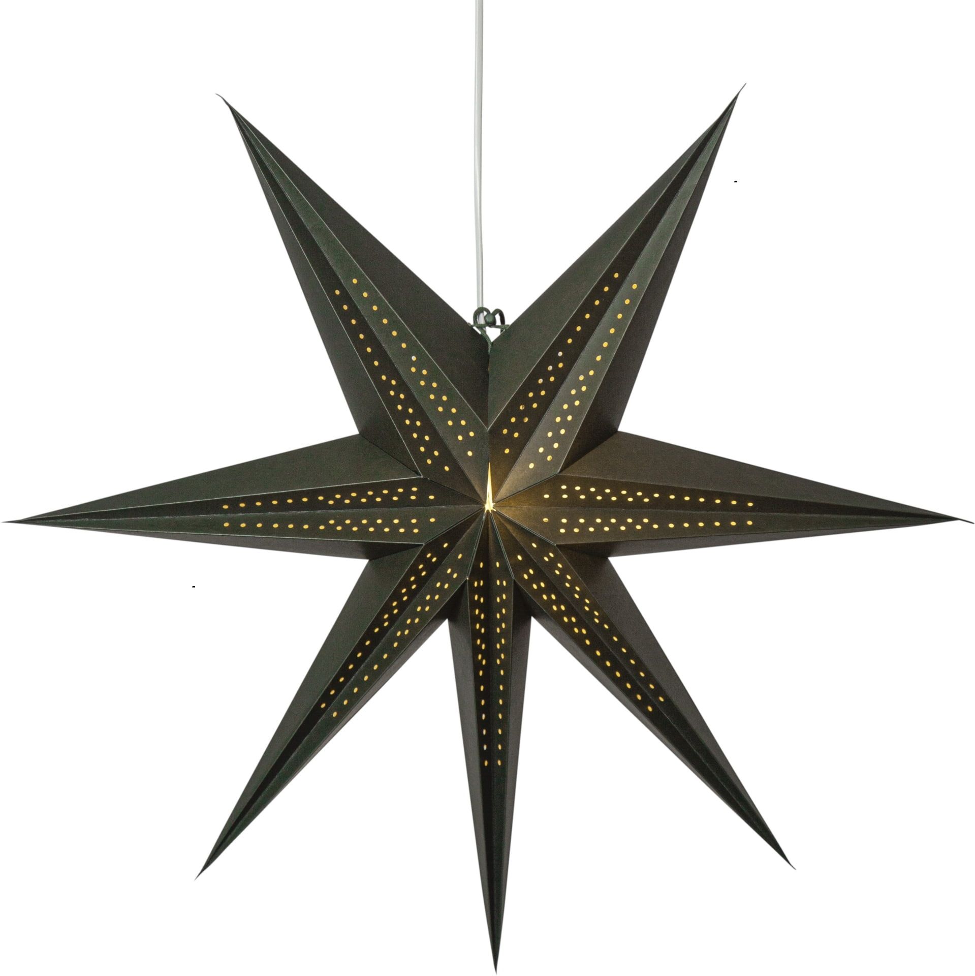 STAR TRADING Závesná papierová hviezda Point Dark Green 60 cm