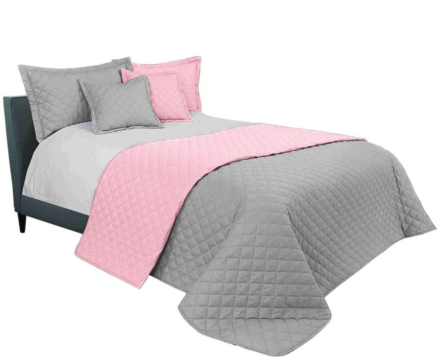 DomTextilu Kvalitný prehoz na manželskú posteľ v sivo ružovej farbe 220 x 240 cm 17968