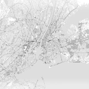 New York - mapa čiernobiela - fototapeta FX3354