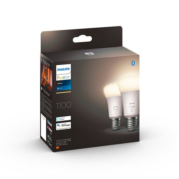 Philips HUE LED White žiarovka E27 A60 9,5W 1100lm 2700K stmievateľná BlueTooth 2-set